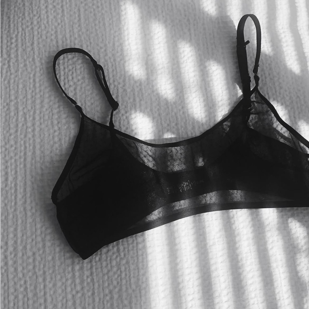 Kit Undergarments Mesh Tank Bra in sheer Black NWT Size 2 (M)